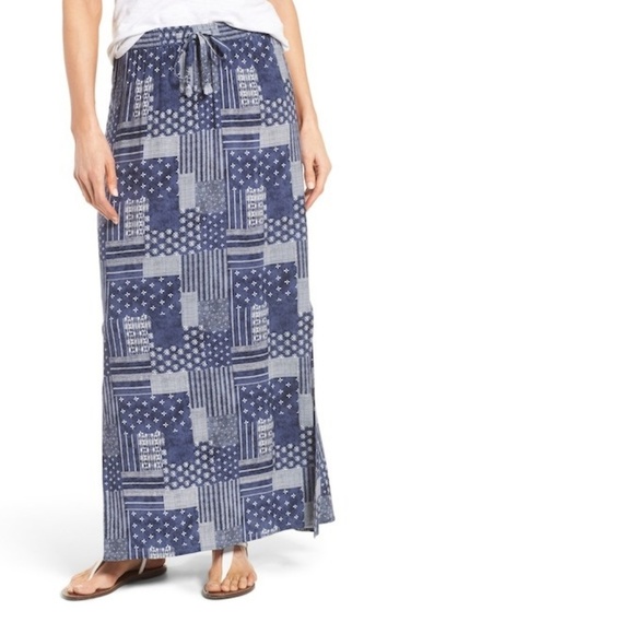 CASLON Navy Indigo Batik Maxi Skirt - Picture 3 of 3